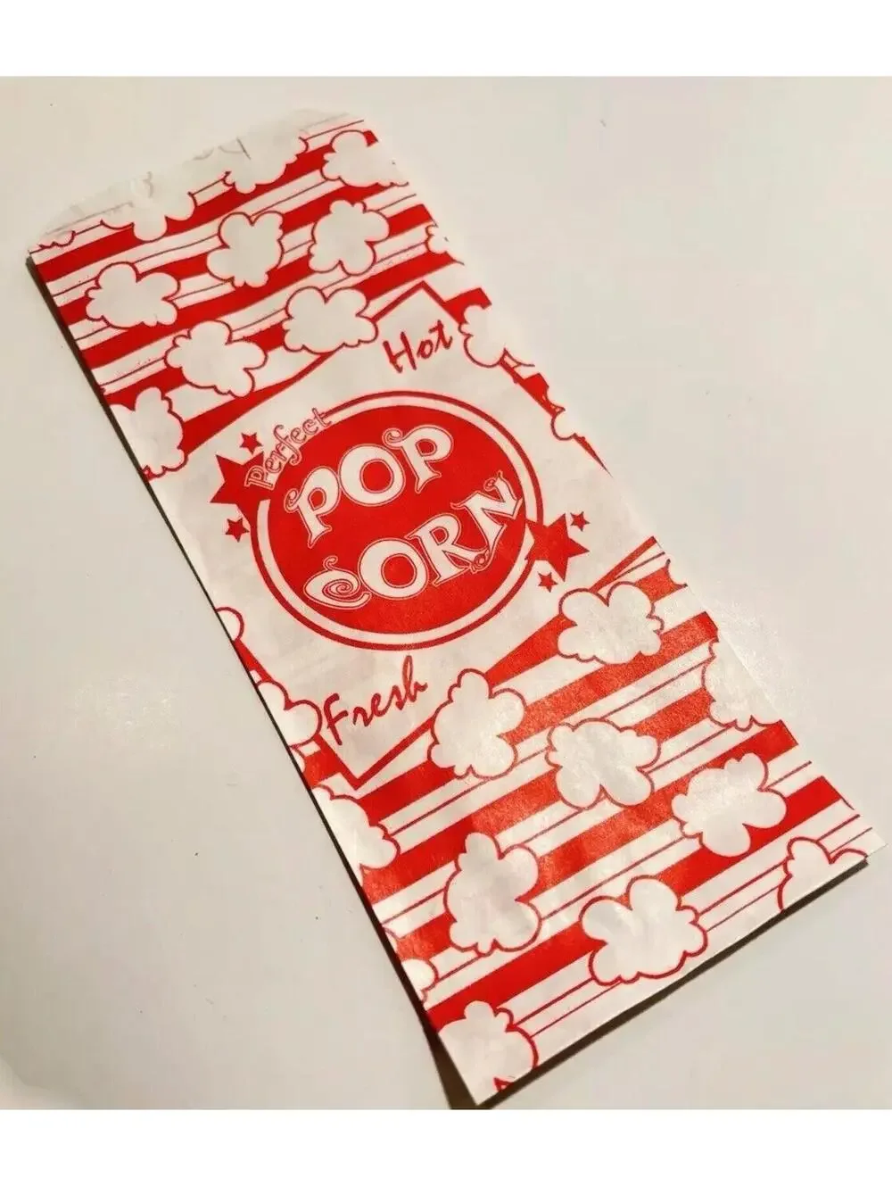 1oz Paper Popcorn Bags Cute Home Movie Theatre Snack Goodie Bags Red White 125pc